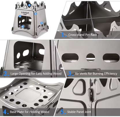 Lixada Foldable Wood Stove